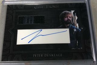 Game Of Thrones Inflexions Peter Dinklage Relic Cut Autograph