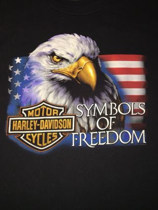 Harley Davidson Black T Shirt Mens Xl Blue Ridge Hickory Symbols Of Freedom Usa