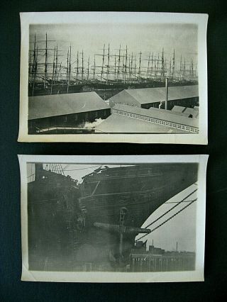 Seven 5 x 7 photos : Sailing ships docked in San Francisco Bay / Winter 1910 3