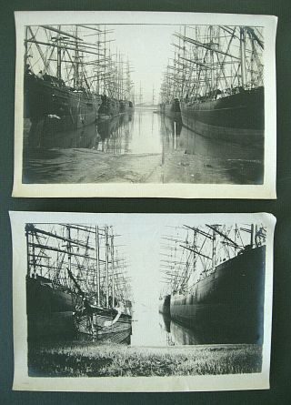 Seven 5 x 7 photos : Sailing ships docked in San Francisco Bay / Winter 1910 4