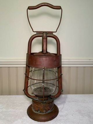 Vintage Dietz Fire Dept Tubular Lantern York Usa