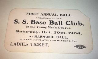 Rare Antique American Baseball Club Young Men 
