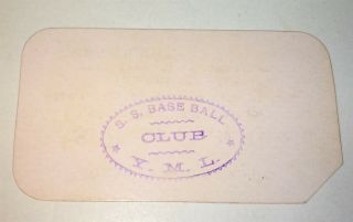Rare Antique American Baseball Club Young Men ' s League Ball,  Ladies Ticket 1904 3