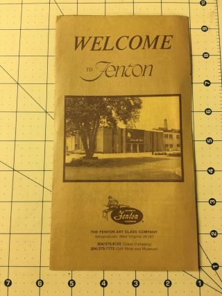 Vintage Welcome To Fenton Art Glass Company Factory Williamstown West Virginia