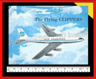 Pan Am Airways C1960 Airline Brochure.  The Flying Clippers.  Illustrated History
