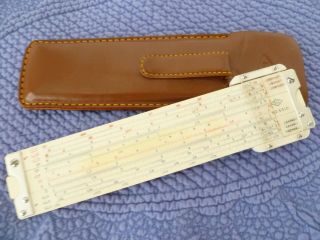 Vtg Pocket Slide Rule Ruler Sic 5510 Scientific Instruments Japan Leather Case