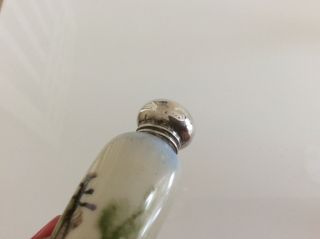 Antique silver porcelain Geisha teardrop perfume/scent bottle circa 1904. 3