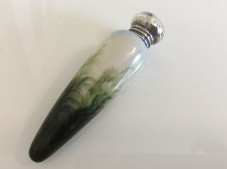 Antique silver porcelain Geisha teardrop perfume/scent bottle circa 1904. 6