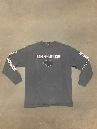 Harley Davidson Long Sleeve Shirt Size M Smooking Mountains Tennesee