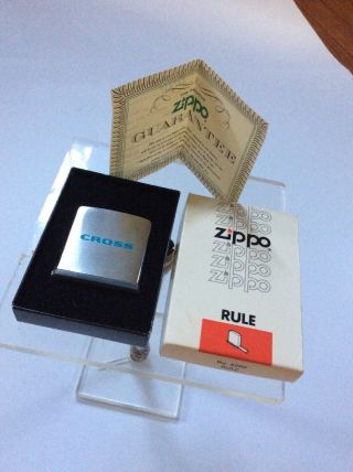 Vintage Zippo Rule Cross Advertising Tape Measure Rule W Box & Paper