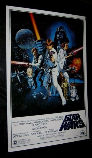 27 " X 41 " 1 Sheet Rolled 1977 Star Wars Style C Scratched Plate Version
