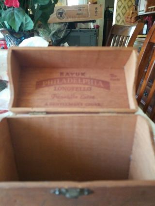Vintage Philadelphia Bayuk Wooden Cigar Box 1926 Paper Seal 10cents