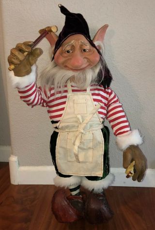 Mario Chiodo Studios Large Santas Elf Toy Maker 29 Inch Heavy Christmas Holiday