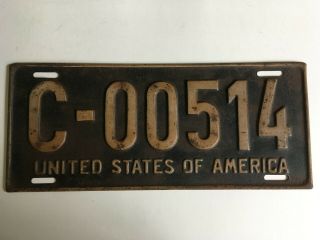 1950 Us Forces In Germany License Plate Army Military Post Wwii Cold War Era