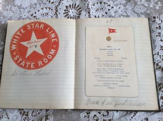 Rms Teutonic Ocean Liner White Star Diary 1891 Young Boy Grand Tour Scrapbook