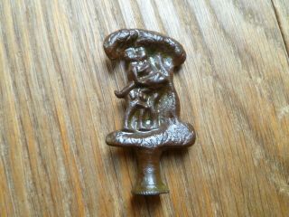 Bronze Statue Antique Pipe Tamp Tamper Tobacco Stopper Erotic Fertility 1700s
