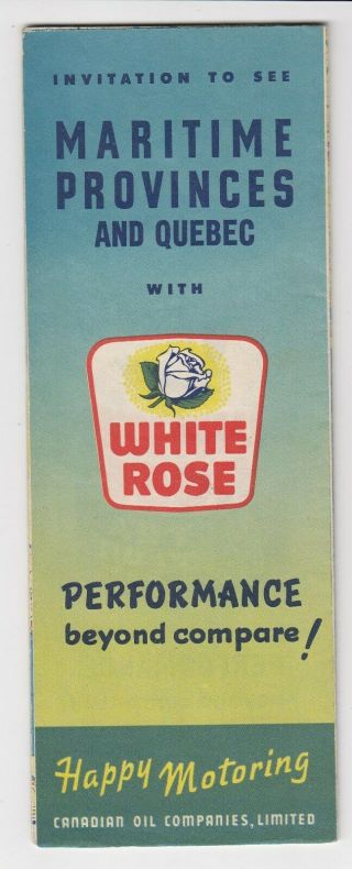 White Rose Road Map Maritimes,  Quebec Canadian Oil