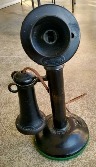 Antique Western Electric Candlestick Telephone 1915 American Tel & Telegraph 323