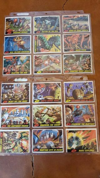 1962 Topps Mars Attacks Card Complete Set of 55 Cards Great Shape 10