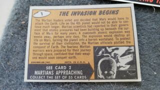 1962 Topps Mars Attacks Card Complete Set of 55 Cards Great Shape 7