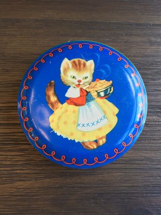 Cat Blue Yellow Advertising Candy Tin Box George W.  Horner & Co.  Ltd.  England