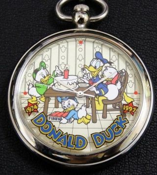 Limited Edition Donald Duck Happy Birthday 1997 Pocket Watch Y136 - 0a20 Disney