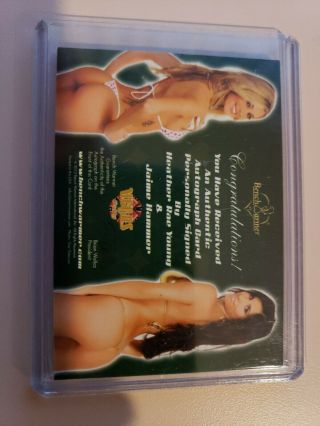 Playboy Benchwarmer Heather Ray Young Playmate Pocket Aces Autograph 5/21