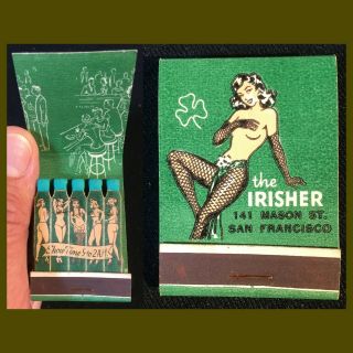 Rare Full Matchbook Feature Girlie The Irisher San Francisco Nudie Matches Nude