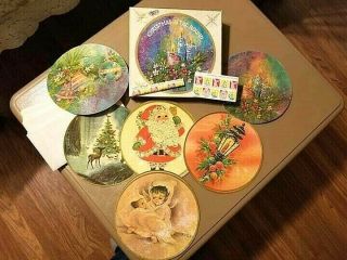 Vintage " Christmas In The Round " Cards Boxed 10 W/envelopes Bonus Incl
