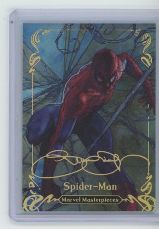 2018 Ud Marvel Masterpieces Spider - Man Tier 4 Gold Foil Achievement Ssp Rfb10