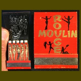 Rare Full Matchbook Feature Girlie Moulin Rouge San Francisco Nudie Matches Nude