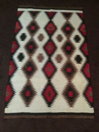 Antique Navajo Transitional Blanket Rug With Connecting Diamonds, 6