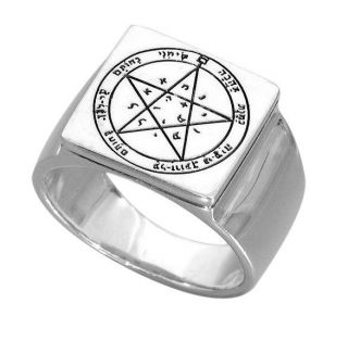 Signet - Ring Wishes Seal Pentacle Amulet King Solomon Silver 925 (6 - 13 Sizes)