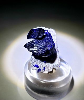 - Blue Azurite crystals on Dickite matrix,  TN Milpillas mine Mexico 3