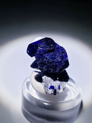 - Blue Azurite crystals on Dickite matrix,  TN Milpillas mine Mexico 5