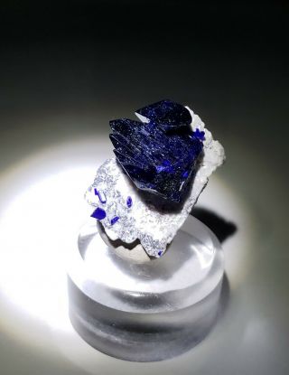 - Blue Azurite crystals on Dickite matrix,  TN Milpillas mine Mexico 6