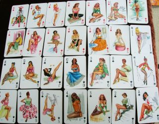 Vintage Darling Pin Up Girls Playing Cards Heinz Villiger 1950 Retro Art Glamour