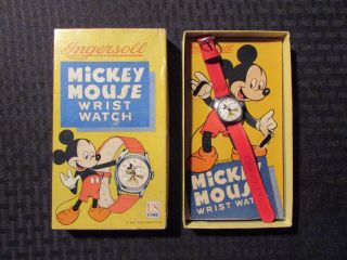 1948 Mickey Mouse Ingersoll Wrist Watch Fvf 7.  0