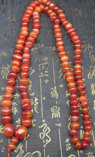 50 " Tibet Tibetan Carnelian Prayer Worry Beads Mala 11mm 18mm