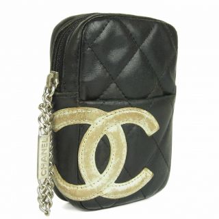 Auth Chanel Cc Coco Cambon Leather Cigarette Case Pouch France F/s 6449b