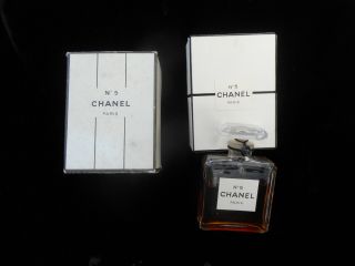 Vintage Chanel No 5 1/2 Oz Extrait T.  P.  M.  In Striped Box No 200 Exc