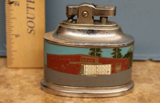 Vintage Table Top Cigarette Lighter With Advertising Atlantic Engineering Compan