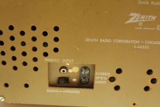Vintage 1959 Zenith model S - 46352 table radio,  and 8