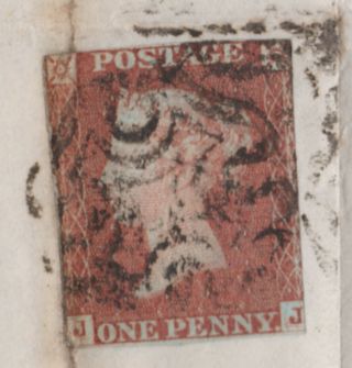 1842 QV PLYMOUTH MX MALTESE CROSS ON COVER WITH A 1d PENNY RED IMPERF STAMP 2