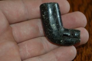 Black Steatite Mississippian Elbow Pipe Monroe Co,  Tennessee 1.  3/8 X 1.  5/8