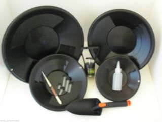 Se L2 Black Gold Pan Panning Kit Pans Magnet,  Vials,  Sniffer,  Tweezer & Trowel