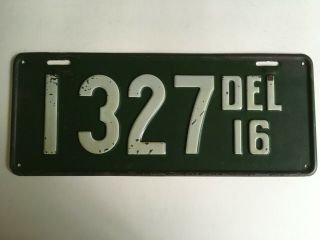 1916 Delaware License Plate All
