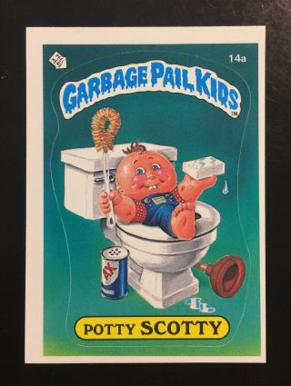 1985 Garbage Pail Kids 1st Series 1 Potty Scotty 14a Matte Back Card Twt
