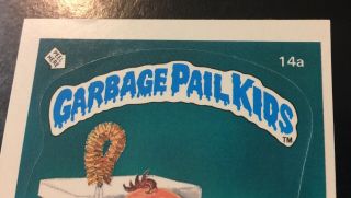 1985 Garbage Pail Kids 1st Series 1 Potty Scotty 14a Matte Back Card TWT 3