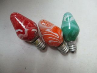 3 Vintage C - 7 Christmas Light Bulbs - Westinghouse Decra Lites